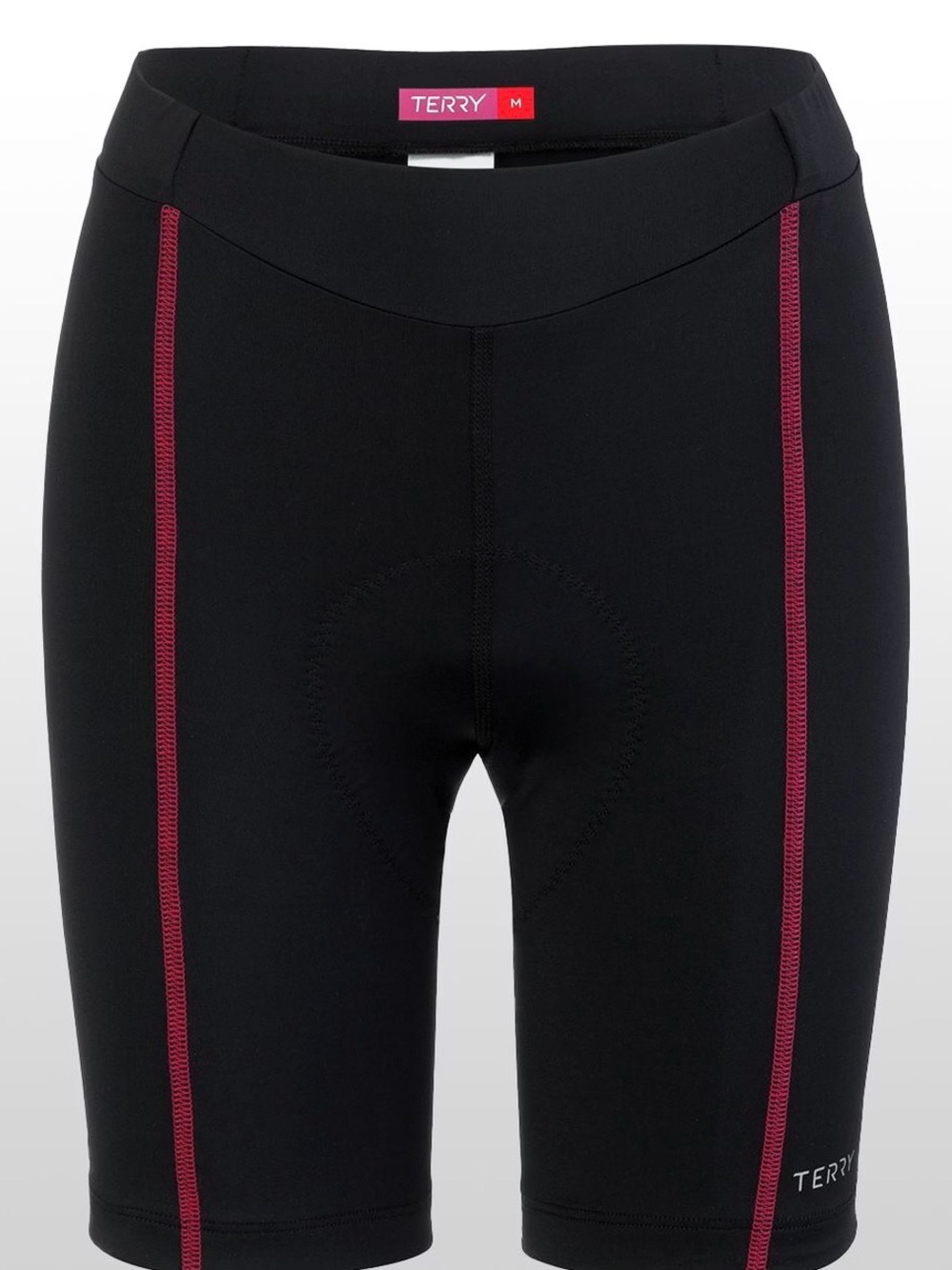 Terry Women's Black Bike Shorts with Pink Contrast Stitching